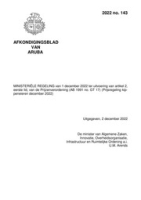 Afkondigingsblad van Aruba 2022, no. 143
