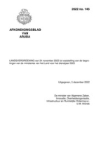 Afkondigingsblad van Aruba 2022, no. 145