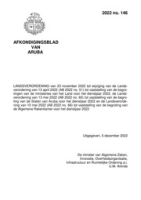 Afkondigingsblad van Aruba 2022, no. 146