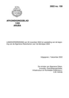 Afkondigingsblad van Aruba 2022, no. 150