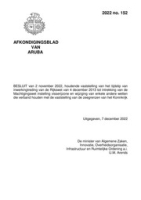 Afkondigingsblad van Aruba 2022, no. 152