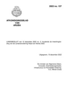Afkondigingsblad van Aruba 2022, no. 157