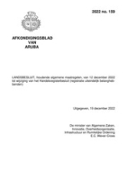 Afkondigingsblad van Aruba 2022, no. 159