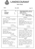Landscourant van Aruba 1987, no. 13, DWJZ - Directie Wetgeving en Juridische Zaken