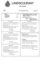 Landscourant van Aruba 1987, no. 17, DWJZ - Directie Wetgeving en Juridische Zaken