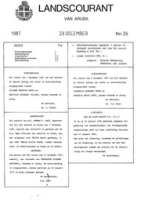 Landscourant van Aruba 1987, no. 26, DWJZ - Directie Wetgeving en Juridische Zaken
