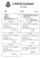 Landscourant van Aruba 1991, no. 12, DWJZ - Directie Wetgeving en Juridische Zaken