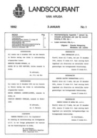 Landscourant van Aruba 1992, no. 01, DWJZ - Directie Wetgeving en Juridische Zaken