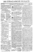 De Curacaosche Courant (7 September 1816)