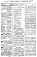 De Curacaosche Courant (14 September 1816)