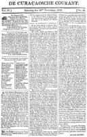 De Curacaosche Courant (16 November 1816)