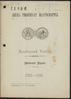 Beredeneerd verslag van de werking der naamlooze vennootschap Aruba Phosphaat Maatschappij, over het afgeloopen huishoudelyk jaar 1893-1894