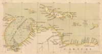 Plano de localización de la isla de Curacao, en el norte de Venezuela, que representa desde el golfo de Maracaibo hasta cabo Codera (1807)